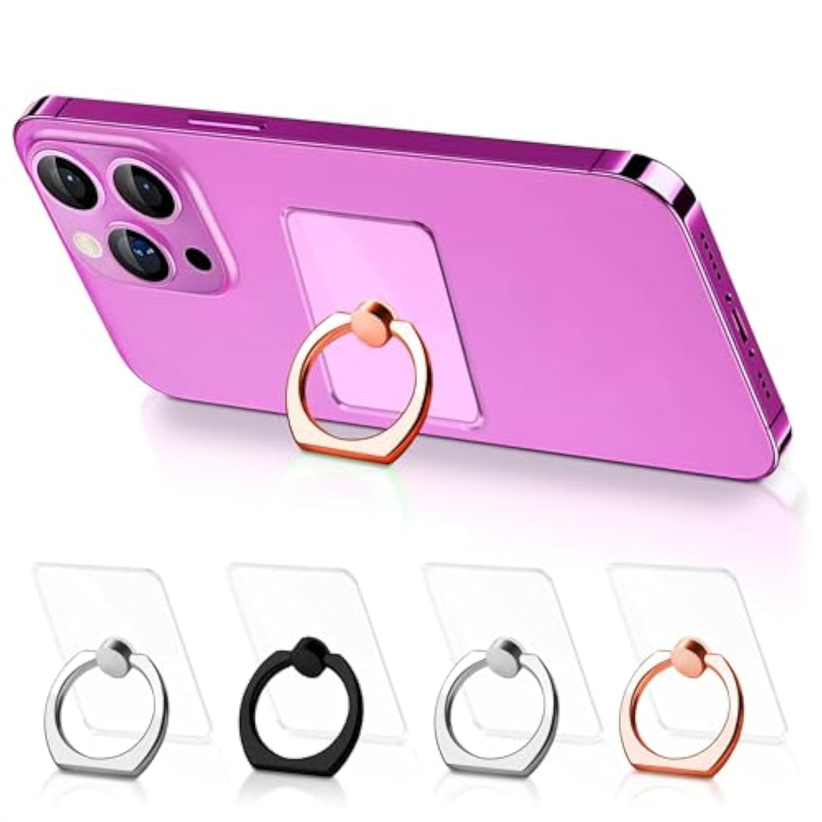 4-Pack Clear Phone Ring Holder Grip Stand Pop Socket for Cell Phones