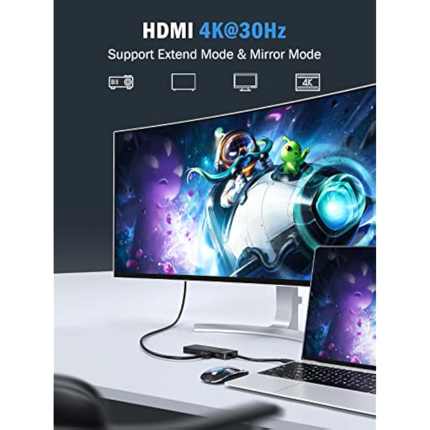 9-In-1 Usb C Hub Multiport Adapter, Usb C Dongle With 4K Hdmi For Macbook Pro