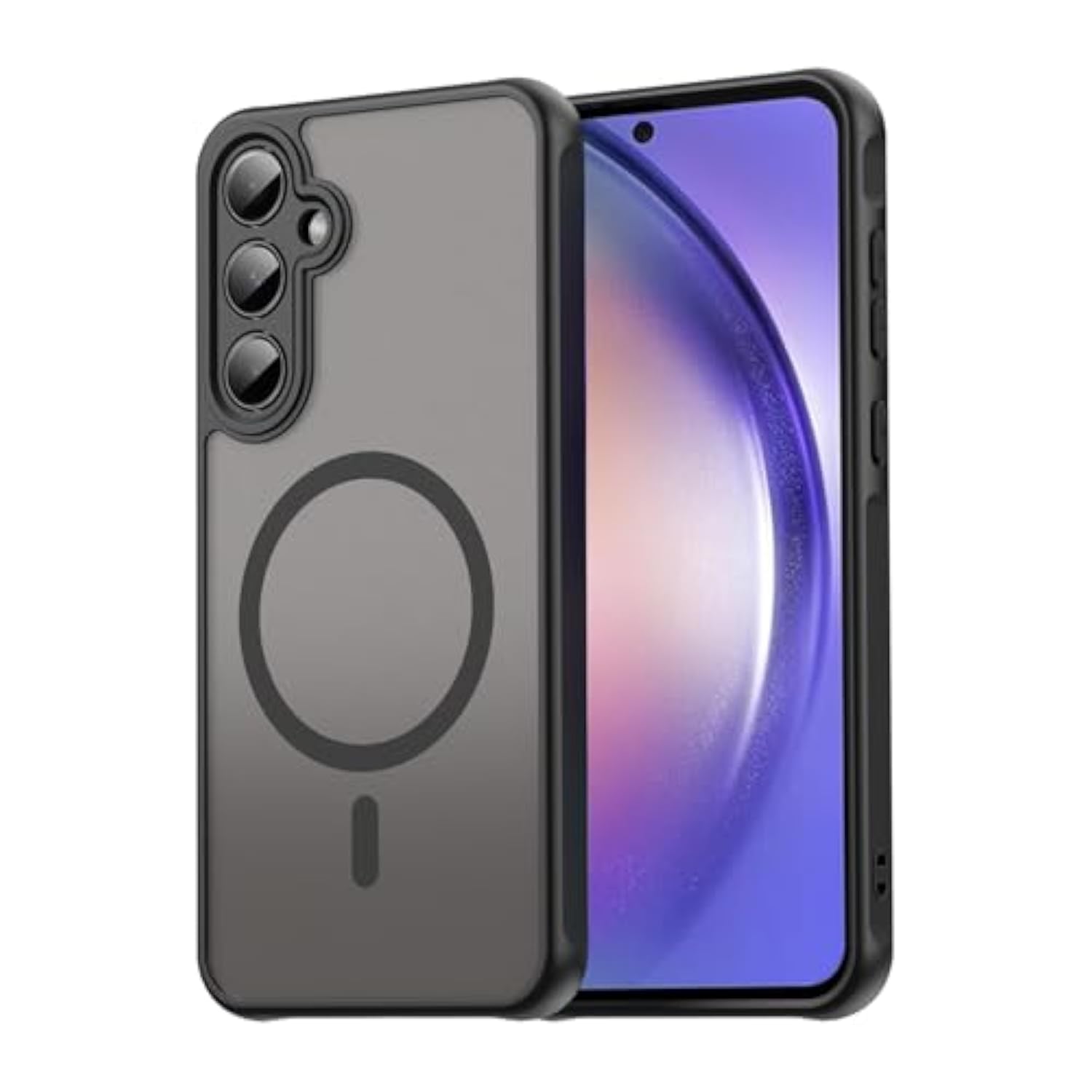 For Samsung Galaxy A54 5G Case[Full Camera Protection][Compatible With Magsafe] Shockproof Military-Grade Protection Skin-Friendly Touch Translucent Matte Back Protective Phone Cover, Black