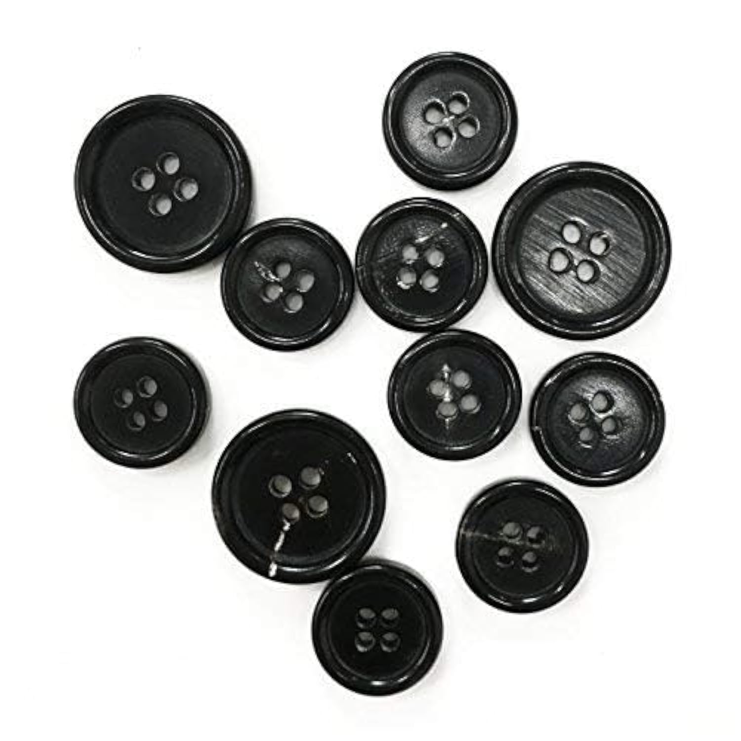 Natural Horn Button, For Blazer Suits Uniform Jacket, Four Holes Circu