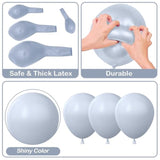 Gray Balloons Garland Arch Kit, 100Pcs 18In 12In 10In 5In Pastel Gray Latex Balloons With Glue Dot Strip And Ribbon For Birthday Weddings Anniversary Graduation Party Decorations