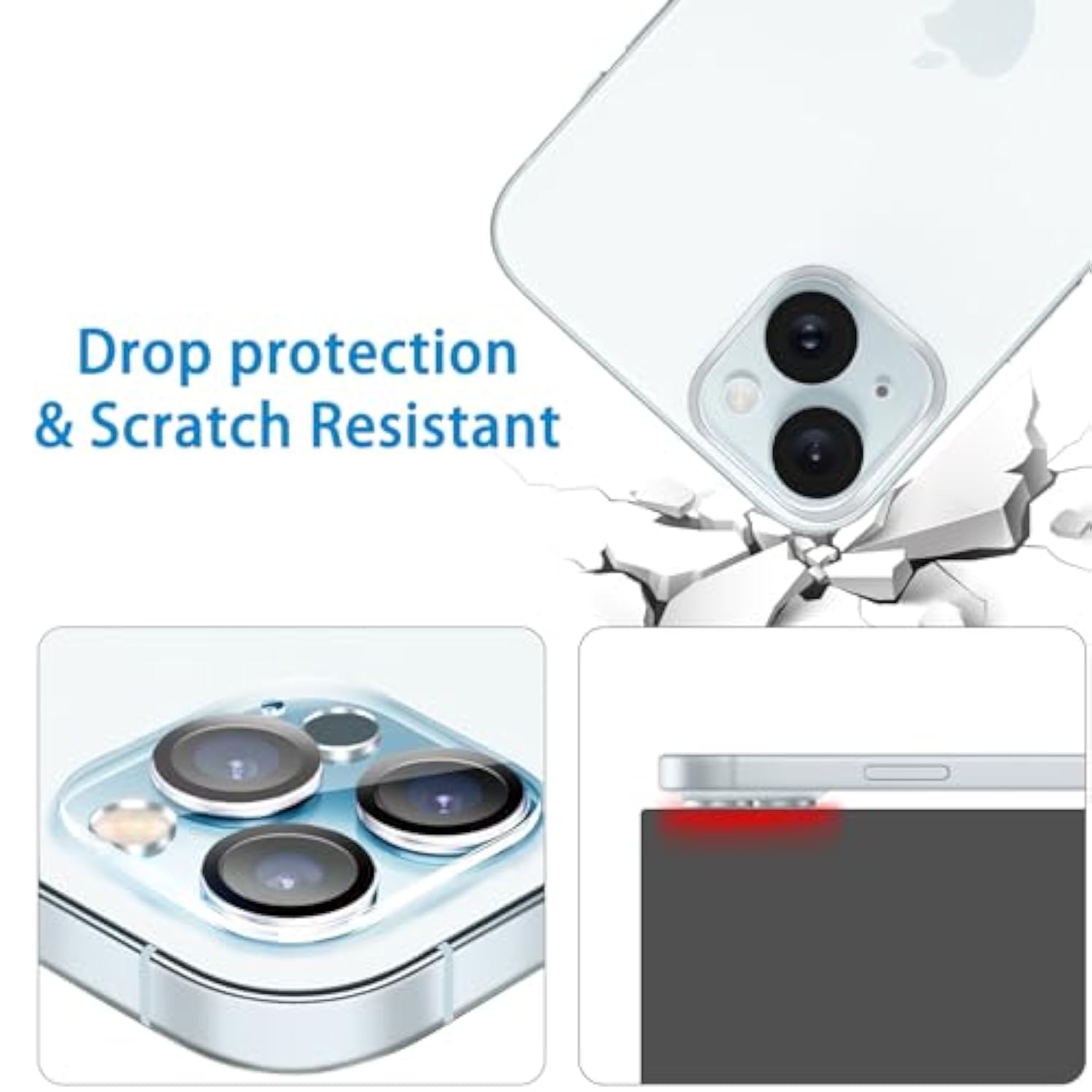 iPhone 15 & 15 Plus Camera Lens Protector 3-Pack Tempered Glass 9H