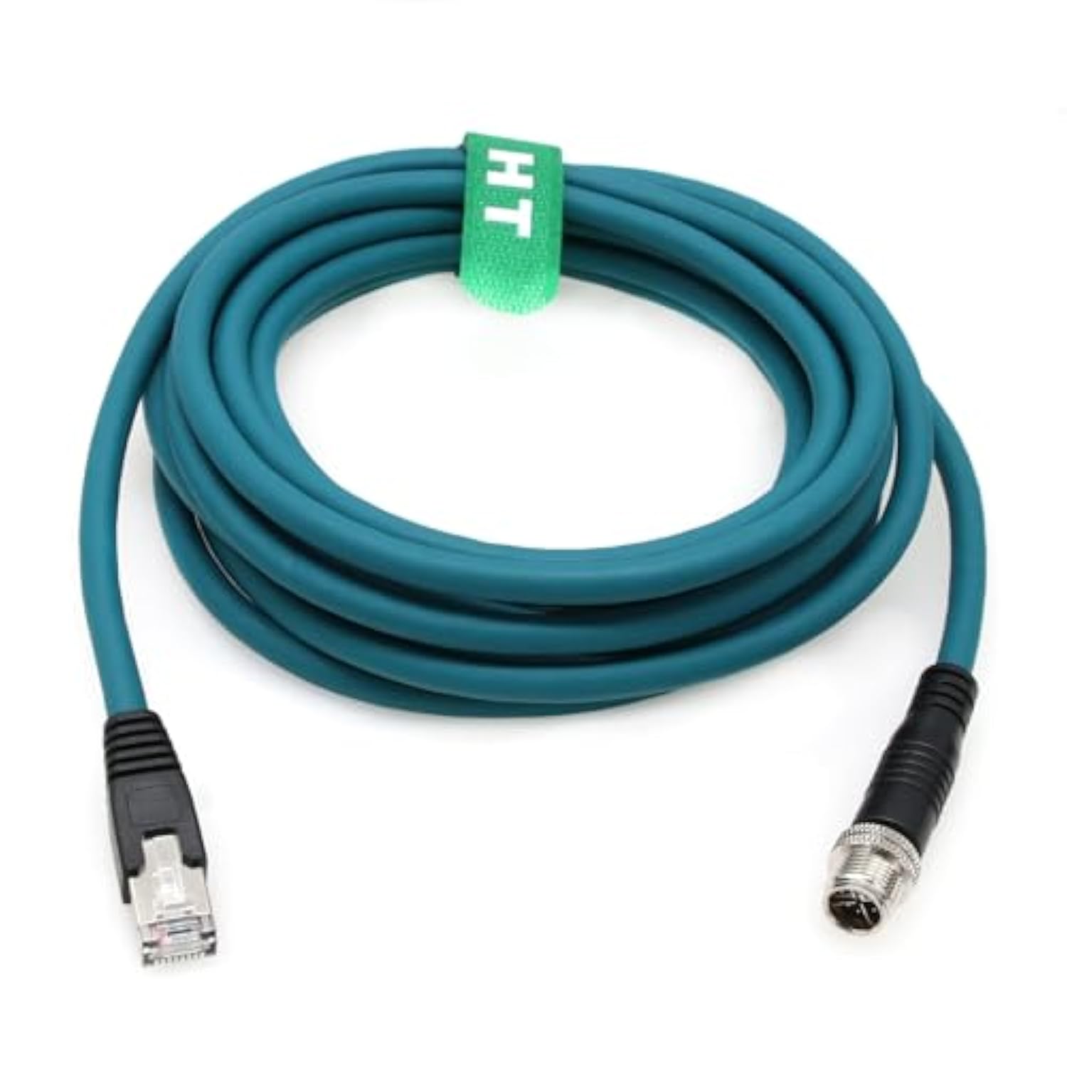 M12 Ethernet 8 Pin X-Code Rj45 Cat-7E Gige Cable For Basler Cognex Industrial
