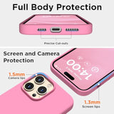 Designed For Iphone 14 Pro Case, Liquid Silicone Case [2X Screen Protectors], Shockproof Protective Slim Thin Phone Case With Anti-Scratch Soft Microfiber Lining, 6.1 Inch, Tender Pink