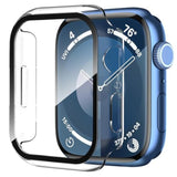 2 Pack Case Compatible with Apple Watch Series 9/8/7 41mm with Tempered Glass Screen Protector and Hard PC Overall Protective Cover - Transparent