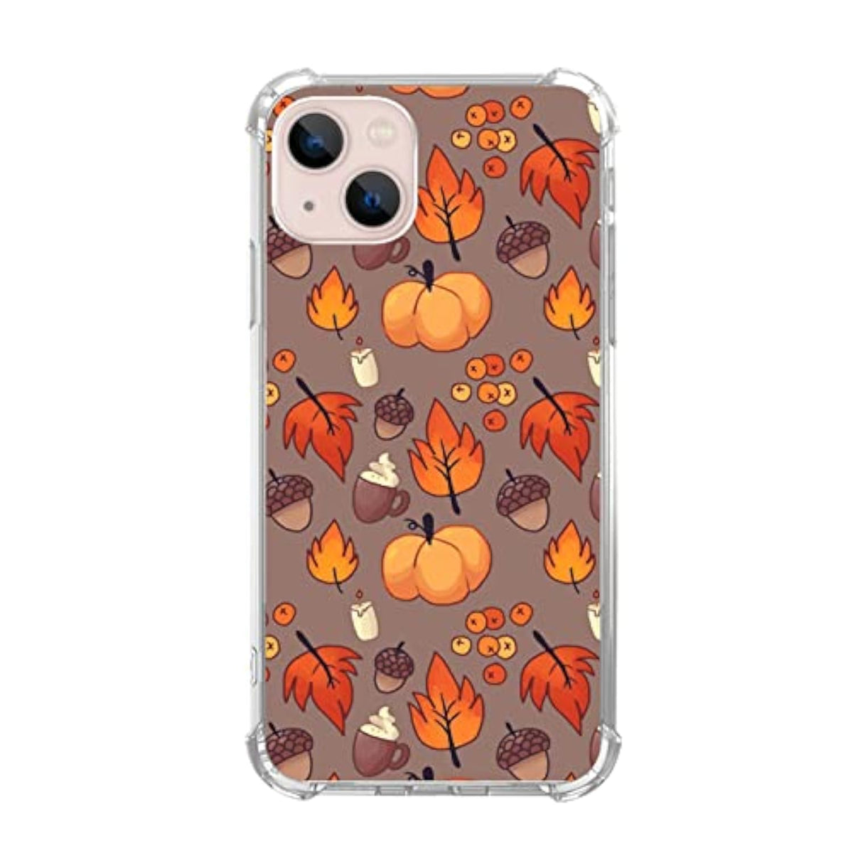 Fall Leaves Pumpkin Acorns Case Compatible With Iphone 15, Aesthetic Autumn Halloween Case For Iphone 15 For Teens Men And Women, Cool Tpu Bumper Phone Case Cover
