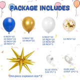 2026 New Year Balloon Arch Kit with Blue, Gold, White, and Confetti Balloons