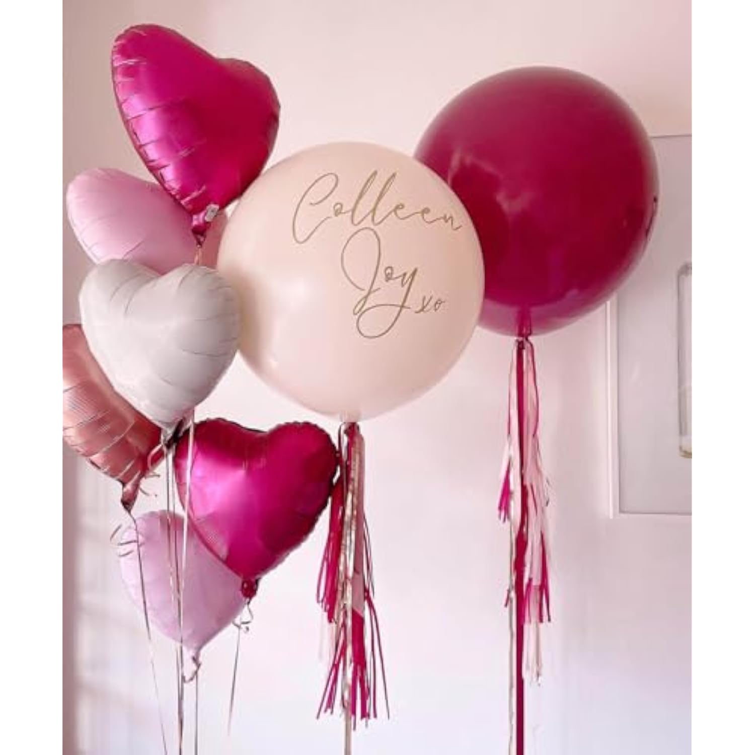 Red Heart Shaped Balloons Pack Of 12,18 Inch White Love Valentine Balloons Pink Heart Romantic Balloons For Valentines Day Propose Marriage Wedding Bridal Shower Engagement Party Decorations