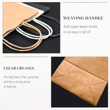 Gift Bags 8.25"X5.9 "X3.15" 100Pcs Brown Kraft Paper Bag With Handles For Small Business Christmas Bulk, Wedding, Party Favor, Shopping, Lunch, Halloween Trick-Or-Treat Bags
