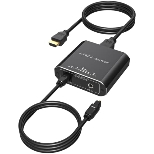 HDMI ARC Audio Extractor 192KHz Just Work for HDTV ARC to Optical/RCA Audio Converter RCA to 3.5MM AUX+Toslink Output Suitable for Soundbar Speaker