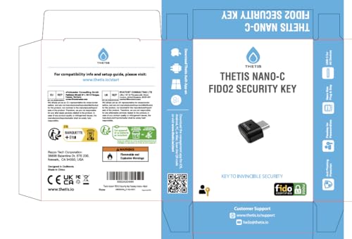 The Nano-C Fido2 Security Key Hardware Passkey Device With Usb Type C, Totp/Hotp, Fido2.0 Two Factor Authentication 2Fa Mfa, Works With Windows/Mac/Ios/Android/Linux/Gmail/Facebook/Github/Coinbase