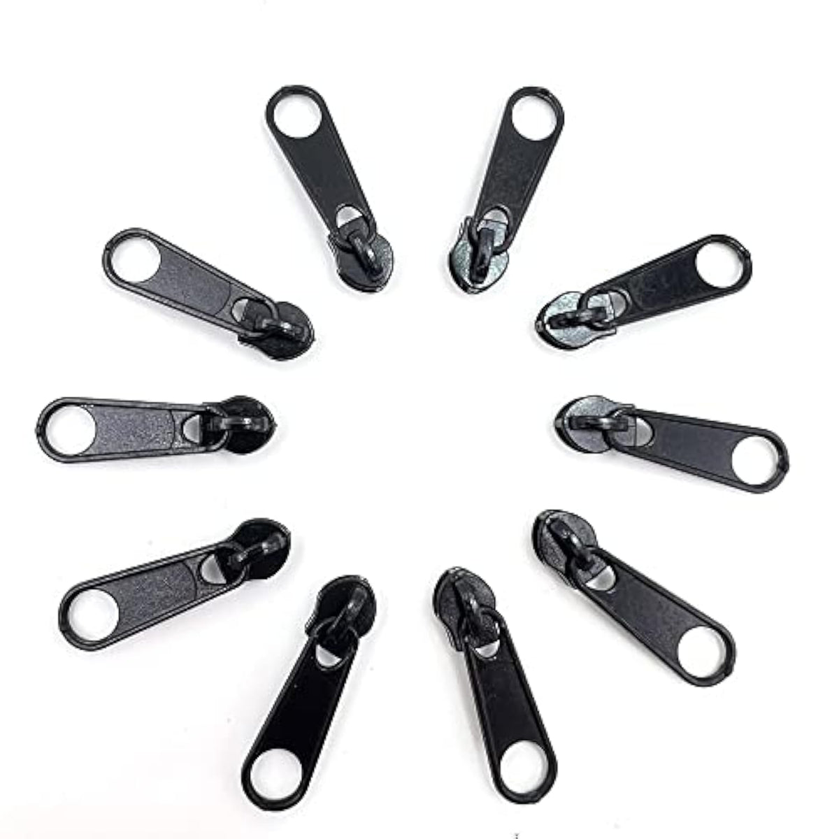 50Pcs #3 Black Zipper Pulls Bulk For Nylon Coil Zippers Repair For Clo