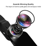 198° Fisheye Phone Camera Lens Kit for iPhone 7-13 Pro Max & Samsung Black