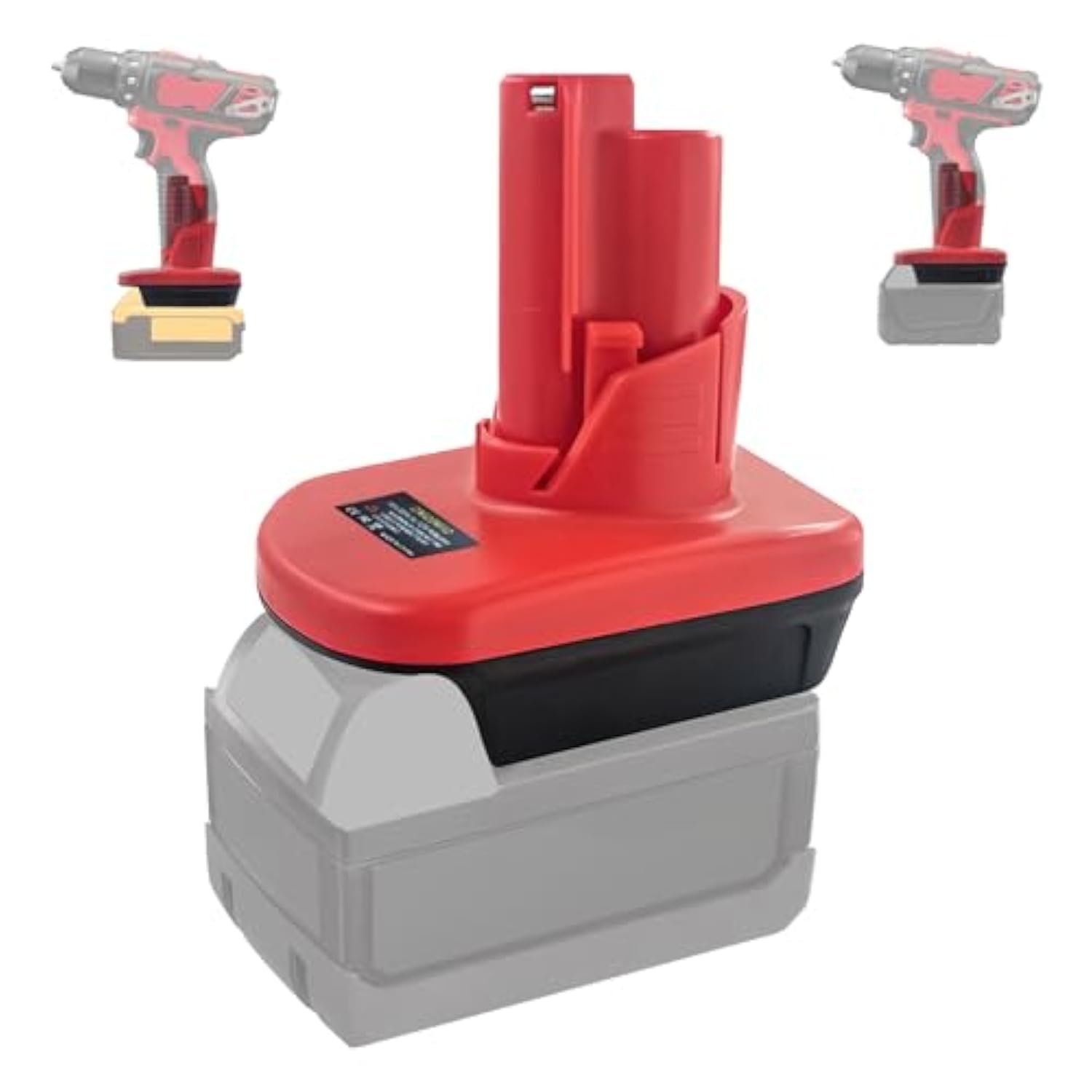 Adapter For Dewalt 20V Battery & For Milwaukee M18 18V Battery Convert For M18 To For M12 Battery For Milwaukee M12 Battery Compatible With Milwaukee M12 12V Cordless Power Tools Use (Adapter Only)