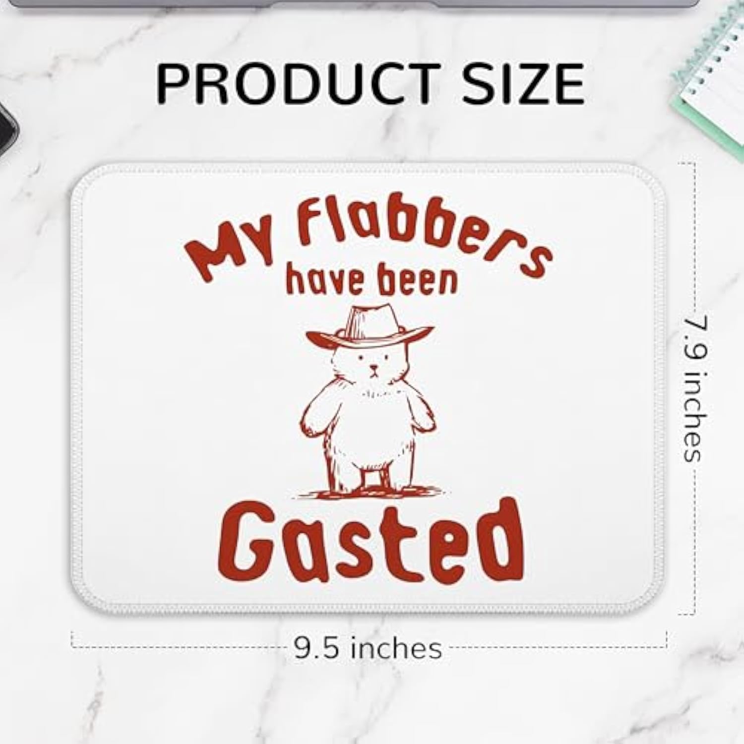 Funny Bear Mouse Pad, My Flabbers Have Been Gasted Sarcastic Bear Meme Mouse Pad For Work Wireless Mouse Computers Laptop Desk Accessories, Sarcastic Work Gifts, Funny Office Supplies, 9.5X7.9 Inch