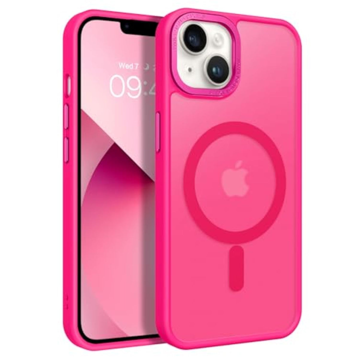 Magnetic For 13 Case & 14 Case [Compatible With Magsafe] Translucent Matte Phone Case 13/14 Slim Shockproof Women Men Protective Cover For 13/14 6.1", Hot Pink
