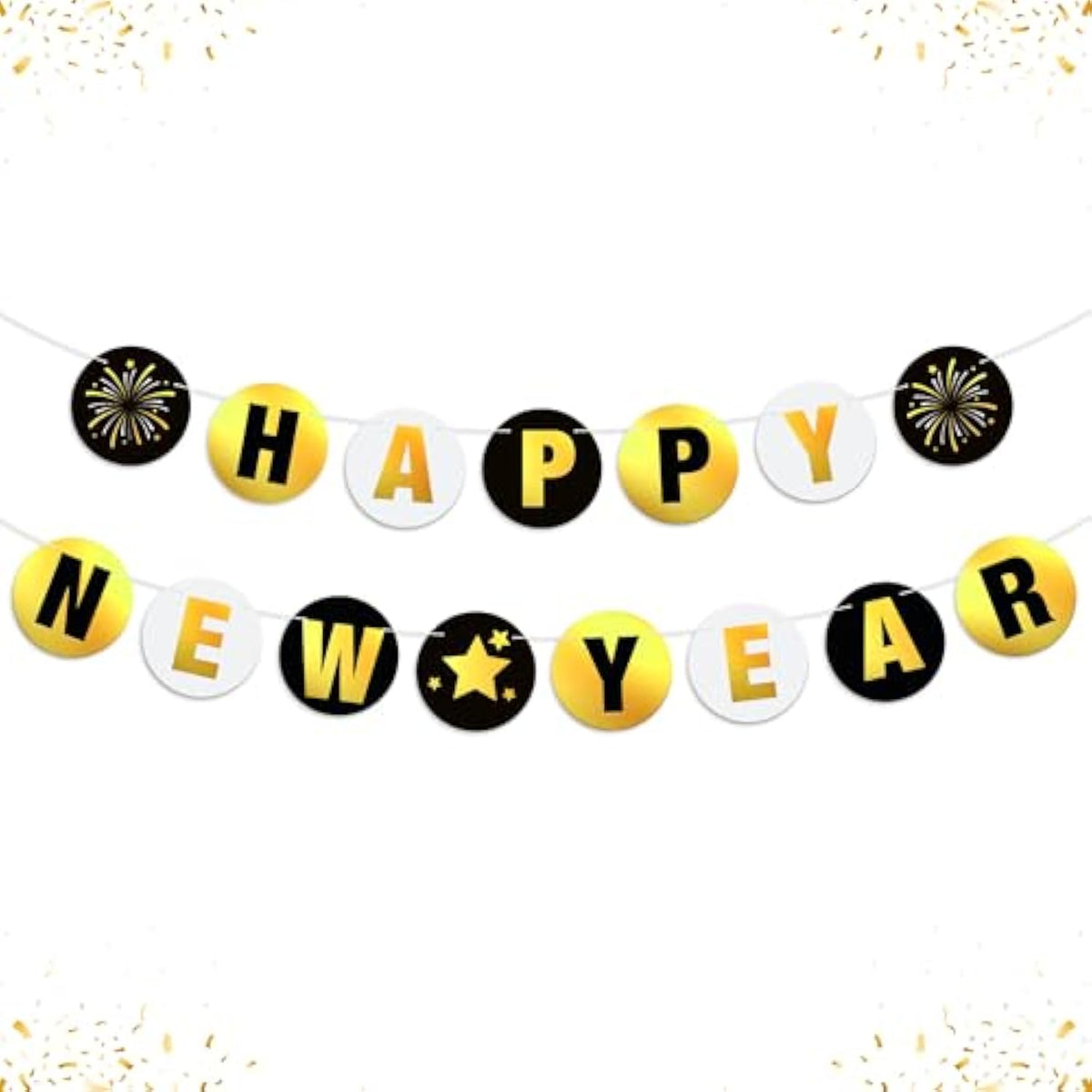 10ft Shiny Happy New Year 2026 Banner Garland Party Decorations No DIY