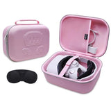 Ltgem Vr Case Compatible With Meta Quest 3S / Quest 3 / Quest 2 / Vision Pro, Portable Vr Gaming Headset And Touch Controllers Case With Lens Protector, Suitable For Travel And Home Storage(Pink)