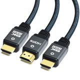 8K Hdmi Cable 6Ft (3 Pack), 48Gbps High Speed Hdmi 2.1 Cable Durable Nylon Bra