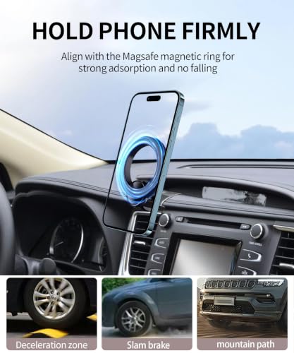 Car Phone Holder for 2014-2019 Toyota Highlander Accessories, 360° Rotation Phone Mount Compatible with MagSafe, Cell Phone Holder Does Not Affect