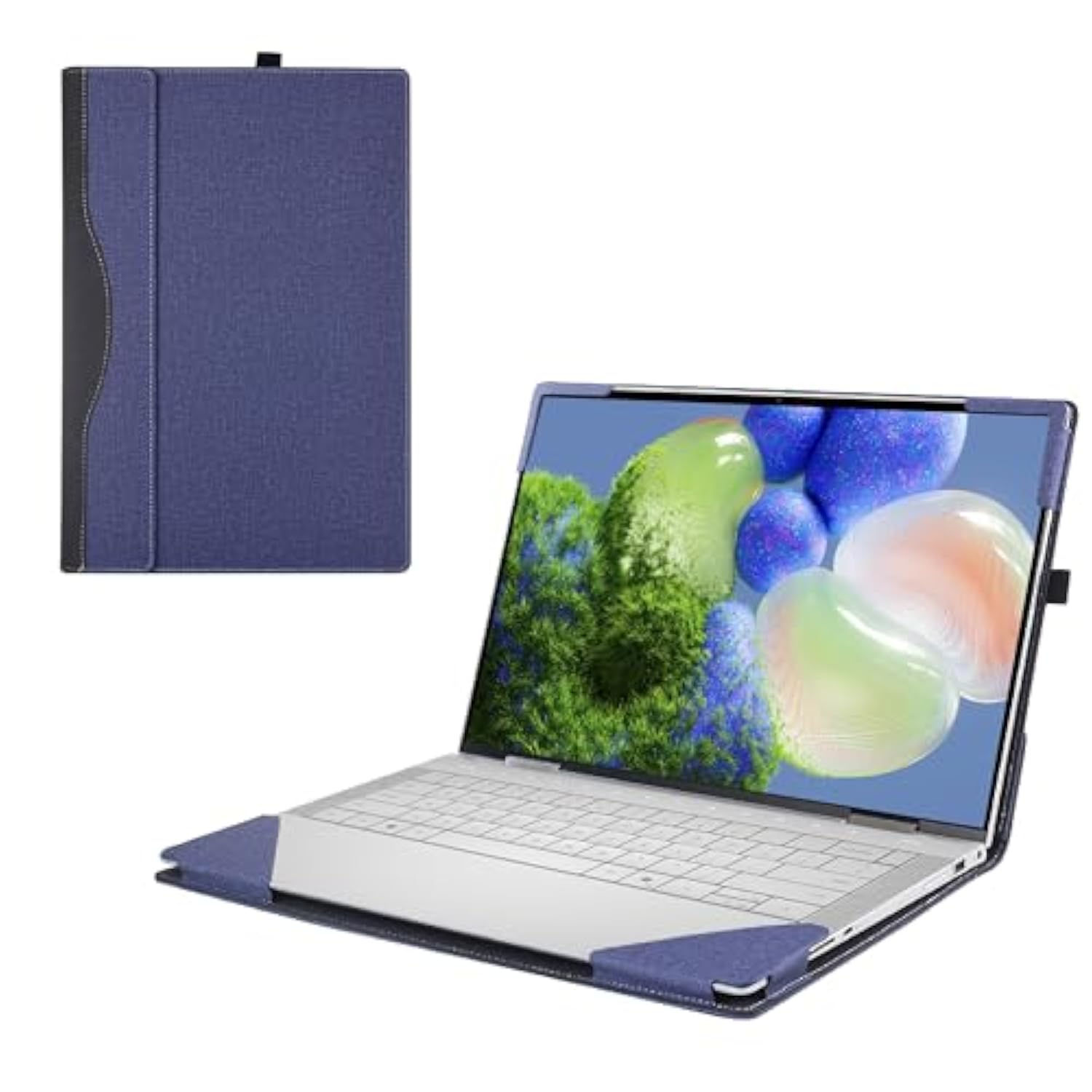 Laptop Cover Case Only For Dell - Xps 14 (9440) 14.5" Laptop [Not Compatible With Any Other Model] Pu Leather Detachable Notebook Sleeve Computer Bag Protective (Blue)