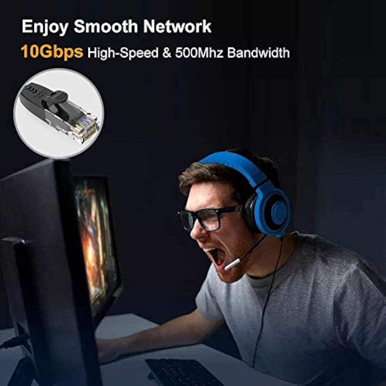 CableCreation Long Cat6a Ethernet Cable 20ft 10Gbps RJ45 LAN Network Cable, Gi