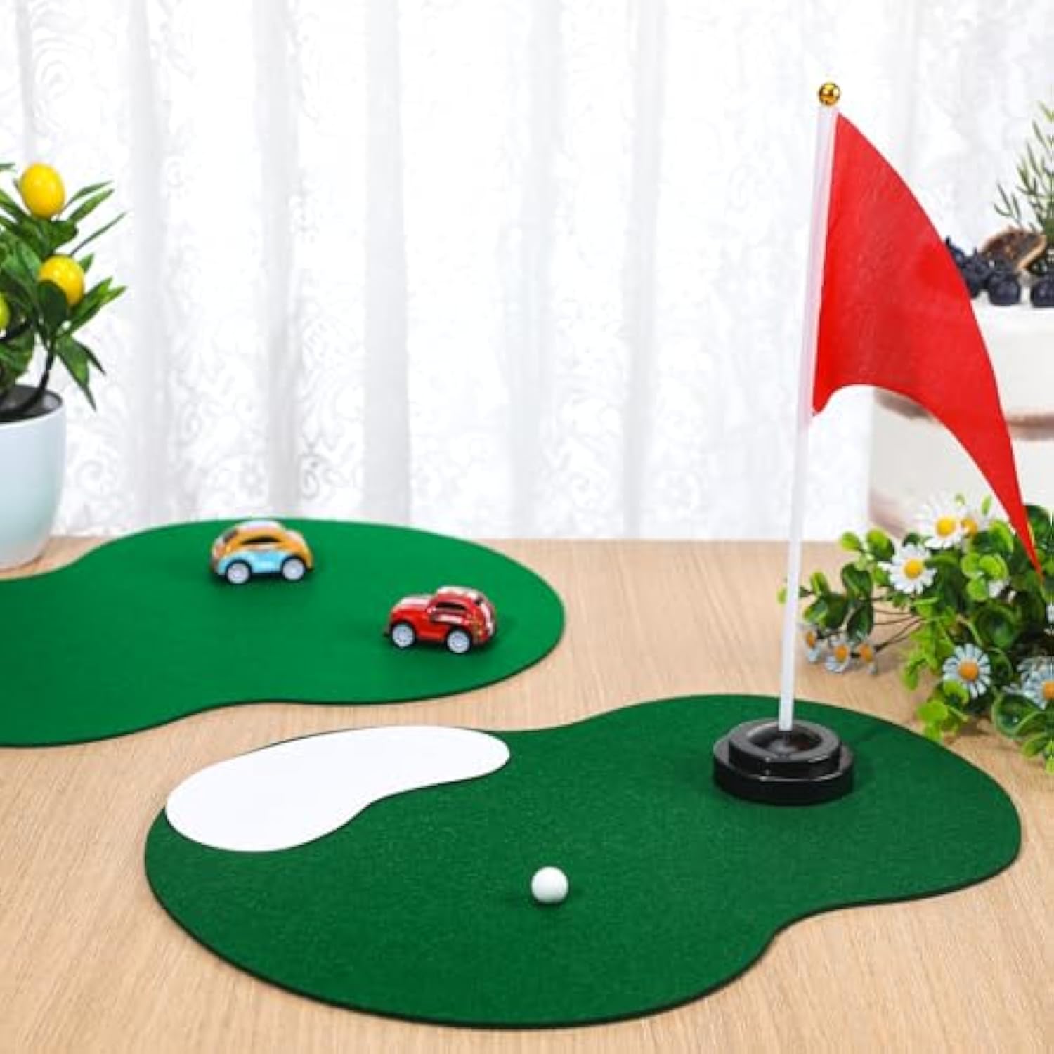 4 Set Golf Centerpieces Table Decorations Golf Party Supplies Including Ball Sand Trap Red Flag Plastic Flag Stand For Sport Themed Birthday Party Decor