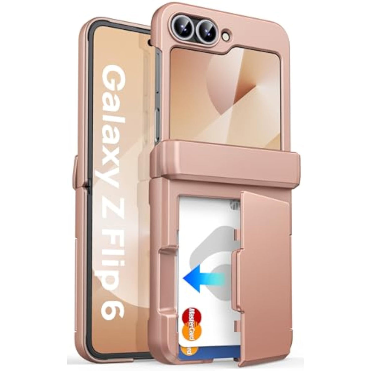 Rose Gold Wallet Case for Samsung Galaxy Z Flip 6 and Z Flip 7 FE