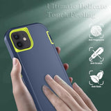 Compatible With Iphone 12/Iphone 12 Pro Case With Hd Screen Protector, Heavy Duty Shockproof & Dustproof & Dropproof 3-Layer Cover Phone Case (Darkbluegreen)