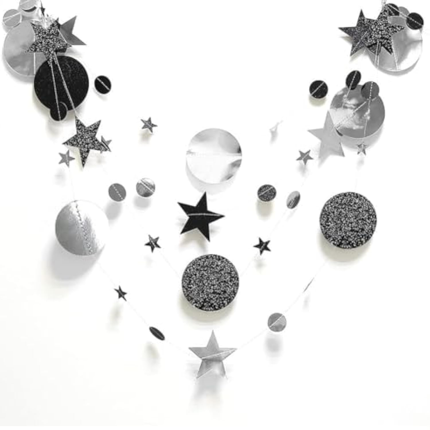 Black Rose Gold Star Garland Decorations Twinkle Little Star Birthday Baby Shower Graduation Party Decor Bridal Shower Bachorette Banner Stars Starry Night Planet Celestial Theme Backdrop