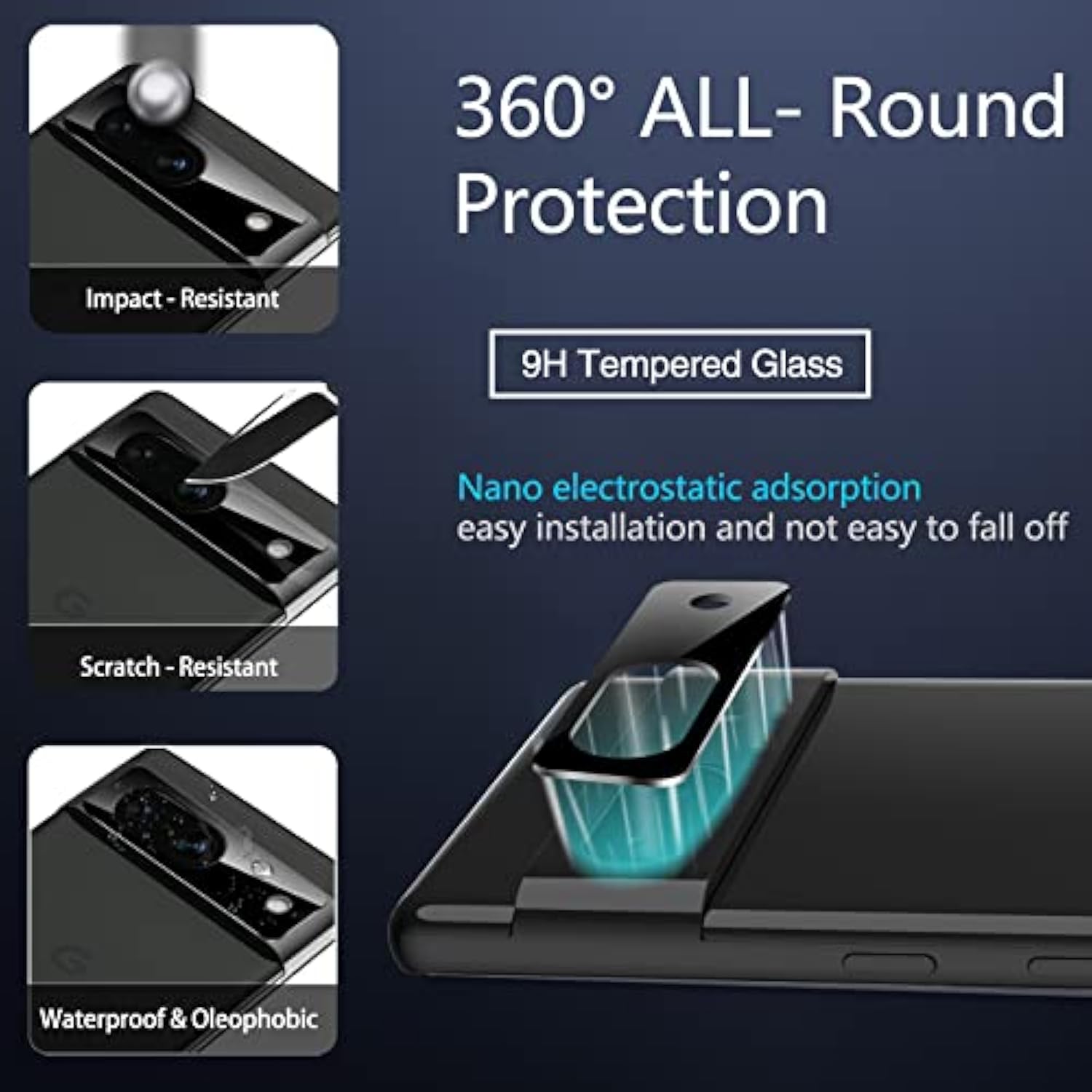 4 Pack Screen Protector with 4 Pack Camera Lens Protector for Pixel 7a