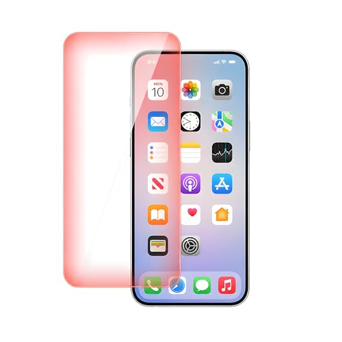 Red Light Converter Screen Protector for [iPhone 17 Air] - 9H+ Anti-Blue Light Tempered Glass, Eye and Skin Protection, Ultra-Clear Color HD, 12FT
