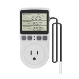 Digital Thermostat Outlet Plug Temperature Controller Outlet Socket 120V Heating Cooling Control 110V 15A Celsius Fahrenheit Display White