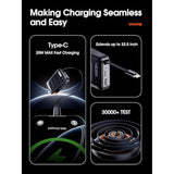 Retractable Usb C Charger Block,40W Pd Fast Charging Blocks With Retractable Type C Cable And Dual Port Travel Charger,Usb Chargers With Foldable Plug For Iphone 16/15,Galaxy,Pixel-Black