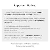 USB-C to USB-C Cable Suitable for Huion Full-Featured upport USB3.1 GEN2 DP Signal for Kamvas 12/13(Gen3)/16(Gen3)/16(2021)/22/24/22 Plus/24 Plus