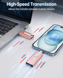 Flash Drive For Phone 256Gb, 4 In 1 Photo Stick With Stable Chip, External Storage Compatible With Phone Pad Pro Air, Android (Otg), Mac Pc, Memory Stick For Photos Docs Backupblue