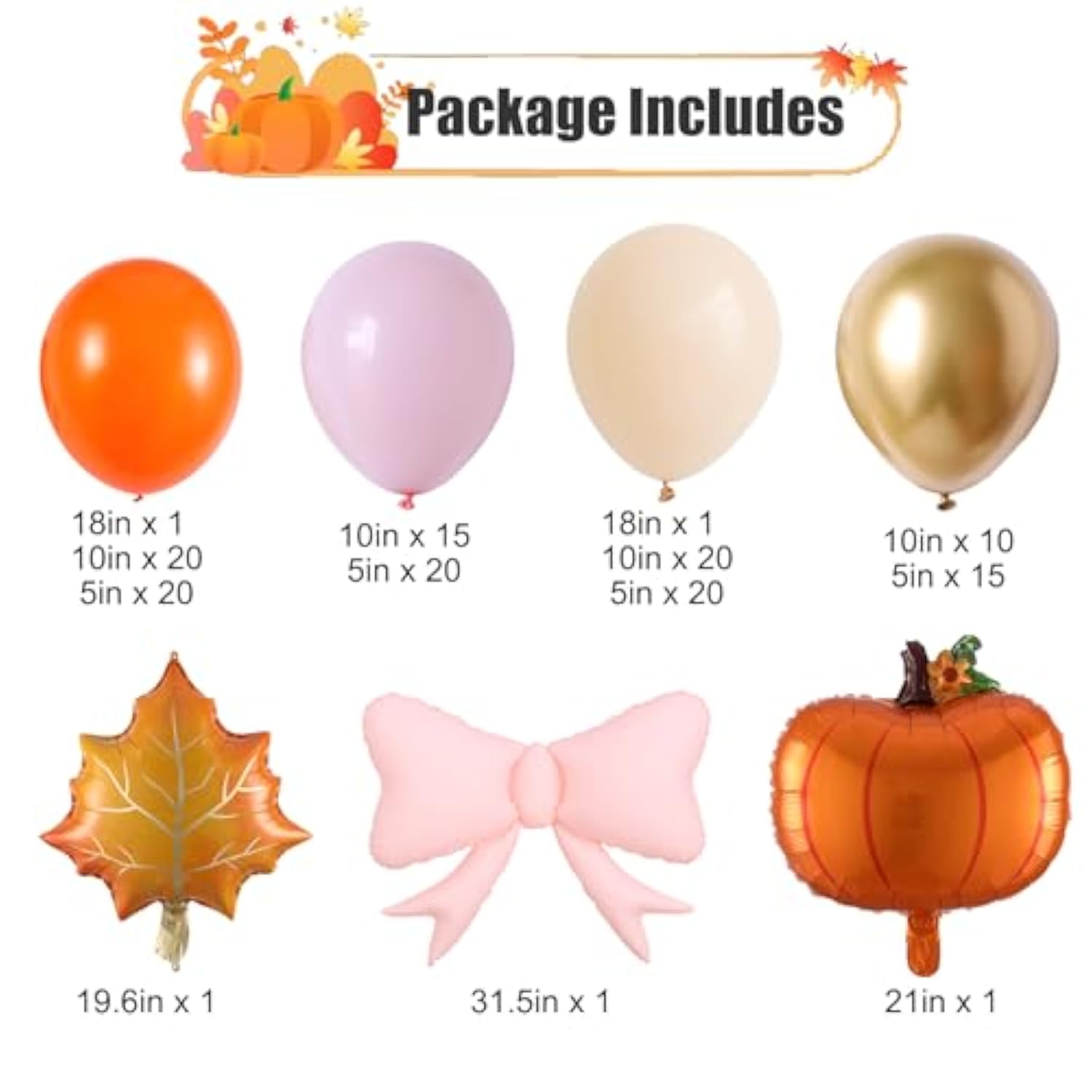 149PCS Pink Fall Balloon Arch Kit Orange Dusty Pink Garland Pumpkin Leaf Party Decor