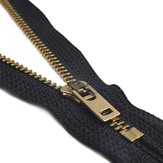 6 Inch Metal Zipper Black 6” Gold Brass Metal Heavy Duty Zippers Non S
