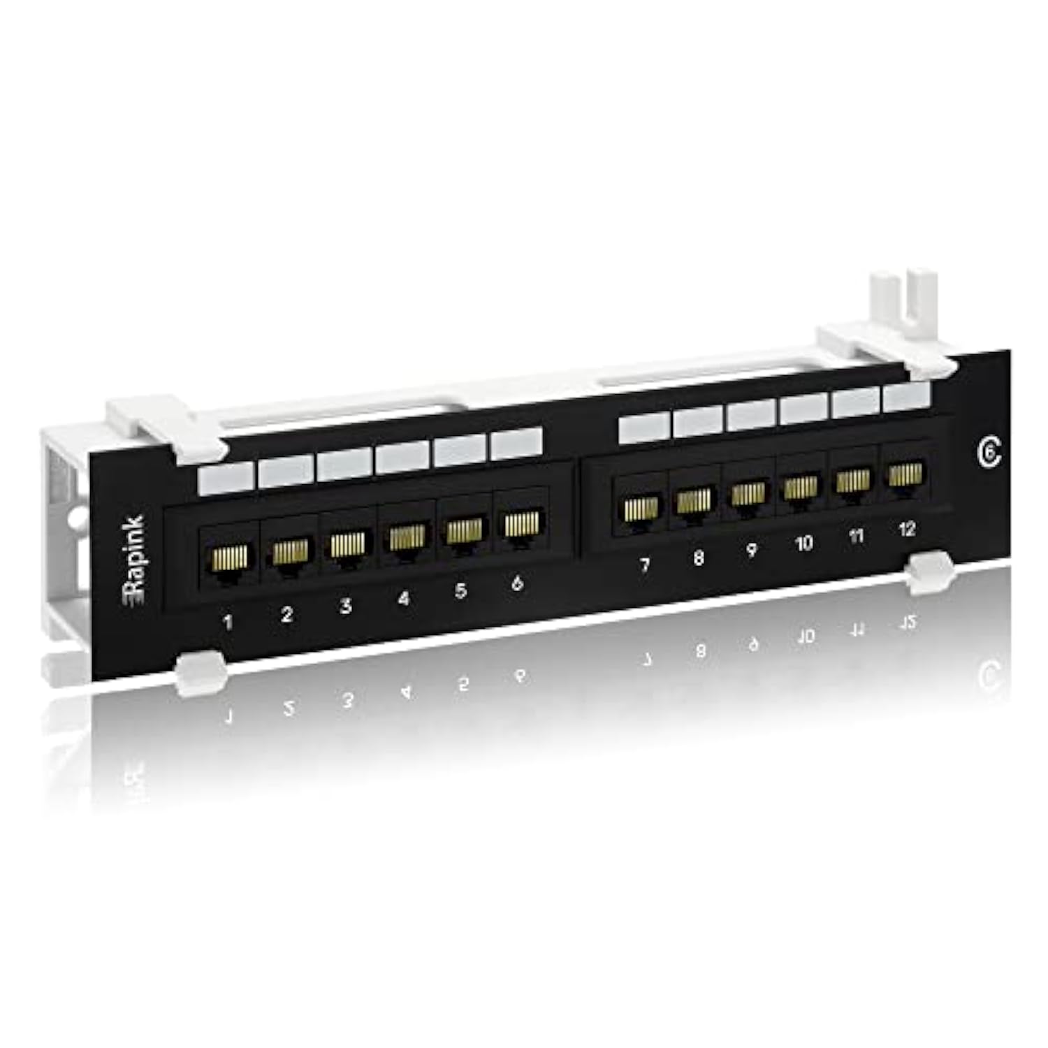 Patch Panel 12 Port Cat6 10G Support, Network Patch Panel Utp 10-Inch, Wallmou