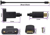 USB Type C 3.1Panel Mount Adapter Cable USB-C 3.1 Gen2 10Gbps Male to USB C Female Panel Mount Screw Cable,Supports Charging,Data,Audio,Video Cable