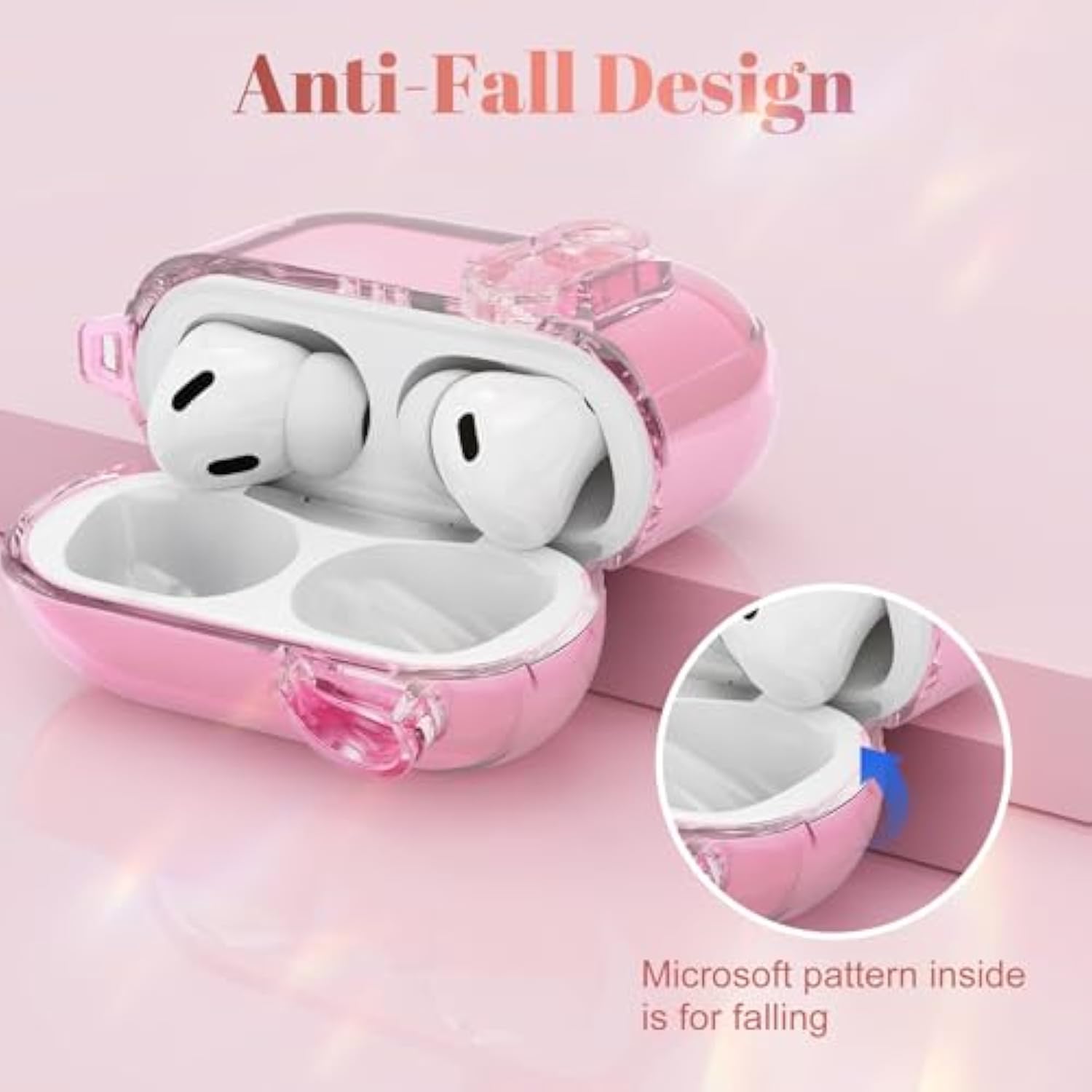 (With Safety Lock) Compatible With Airpods Pro 2Nd/1St Generation Cases Women Girls, Cute Soft Tpu Clear Case Cover For Apple Airpods Pro 2 Case With Strawberries Keychain For Airpod Ipod Pro 2/1