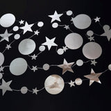 Silver Star Garland Decorations Twinkle Little Star Birthday Baby Shower Graduation Party Decor Christmas New Year Eve Banner Moon Stars Starry Night Ramadan Celestial Theme Backdrop