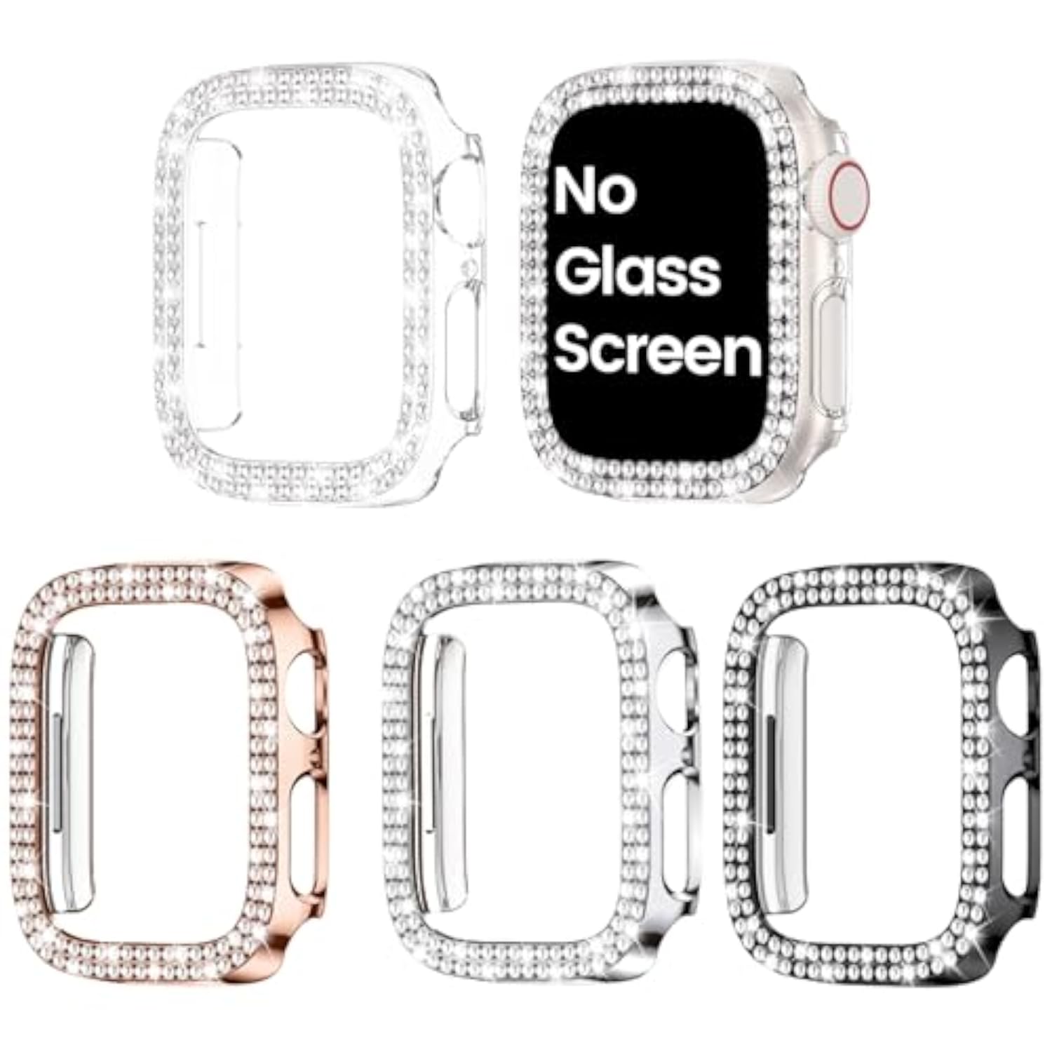 4-Pack Bling Case for Apple Watch 44mm SE/Series 6/5/4 - Waterproof Protection and Style