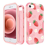 For Iphone Se Case 2020/2022/3Rd Generation, For Iphone 8/7 Case, Heavy Duty Protective Strawberry Cute Phone Cover For Women Men Girls Boys Hard Cases For Iphone 7/8/Se