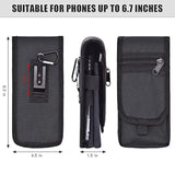 Dual Phone Holster,Belt Phone Pouch, Large Smartphone Pouch Cell Phone Holder, Multi-Purpose Tactical Cell Phone Holder For Work, Hiking, Camping, Barbecue, Rescue (Black)