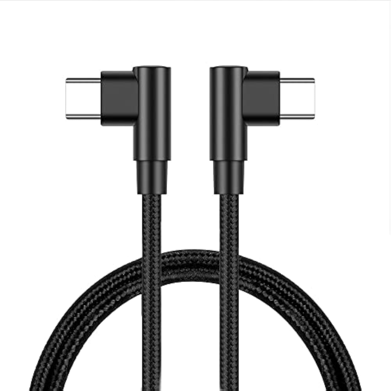 90 Degree Usb C To Usb C Cable 1M/3Ft,60W Pd Type C Fast Charging Data Cable,Dual Right Angle Nylon Braided Cable,For Usb C Devices Android Charging And Data Transmission