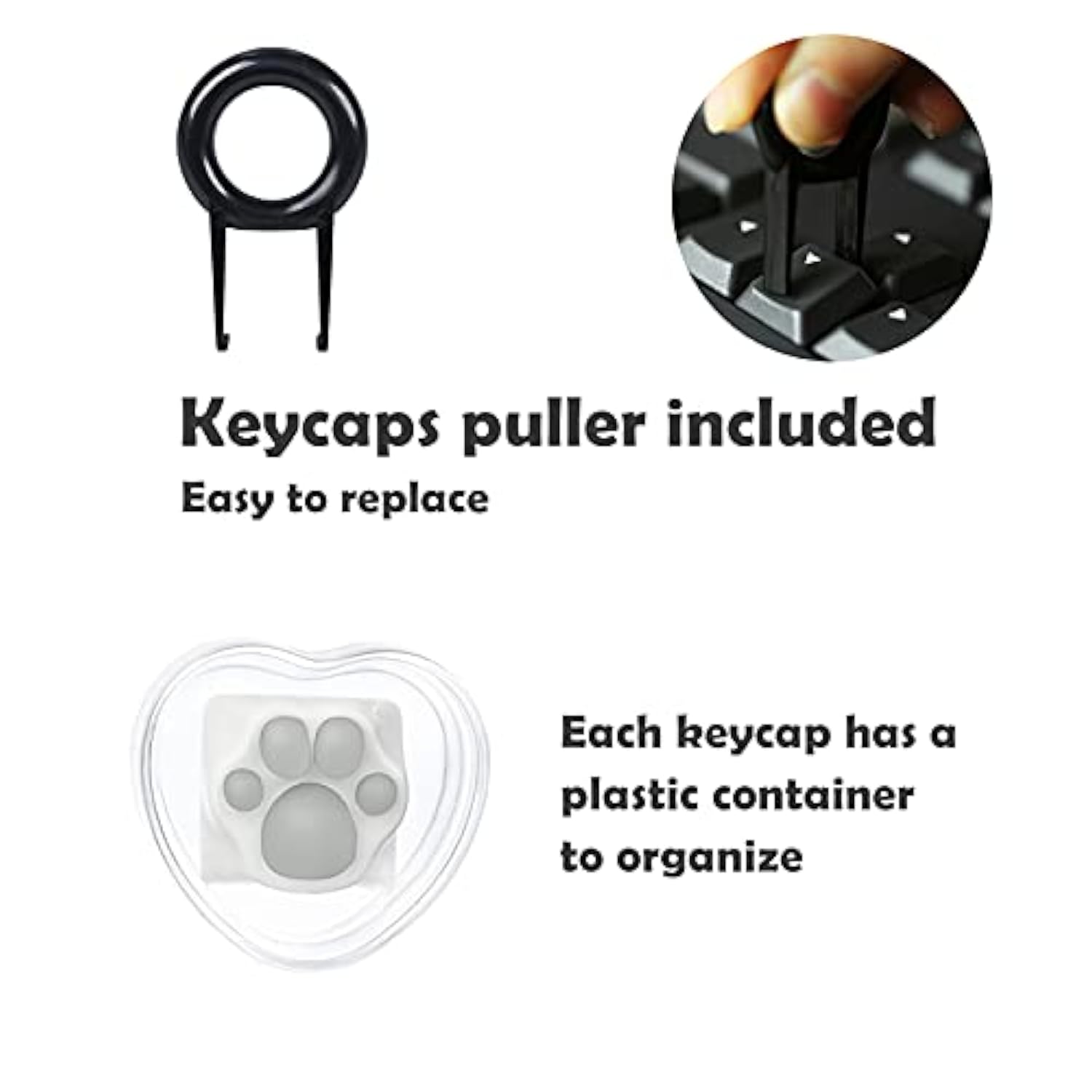 2 Pack Keyboard Keycaps Metal And Rubber Keycaps White Keycaps Cute Cat Paw Ke