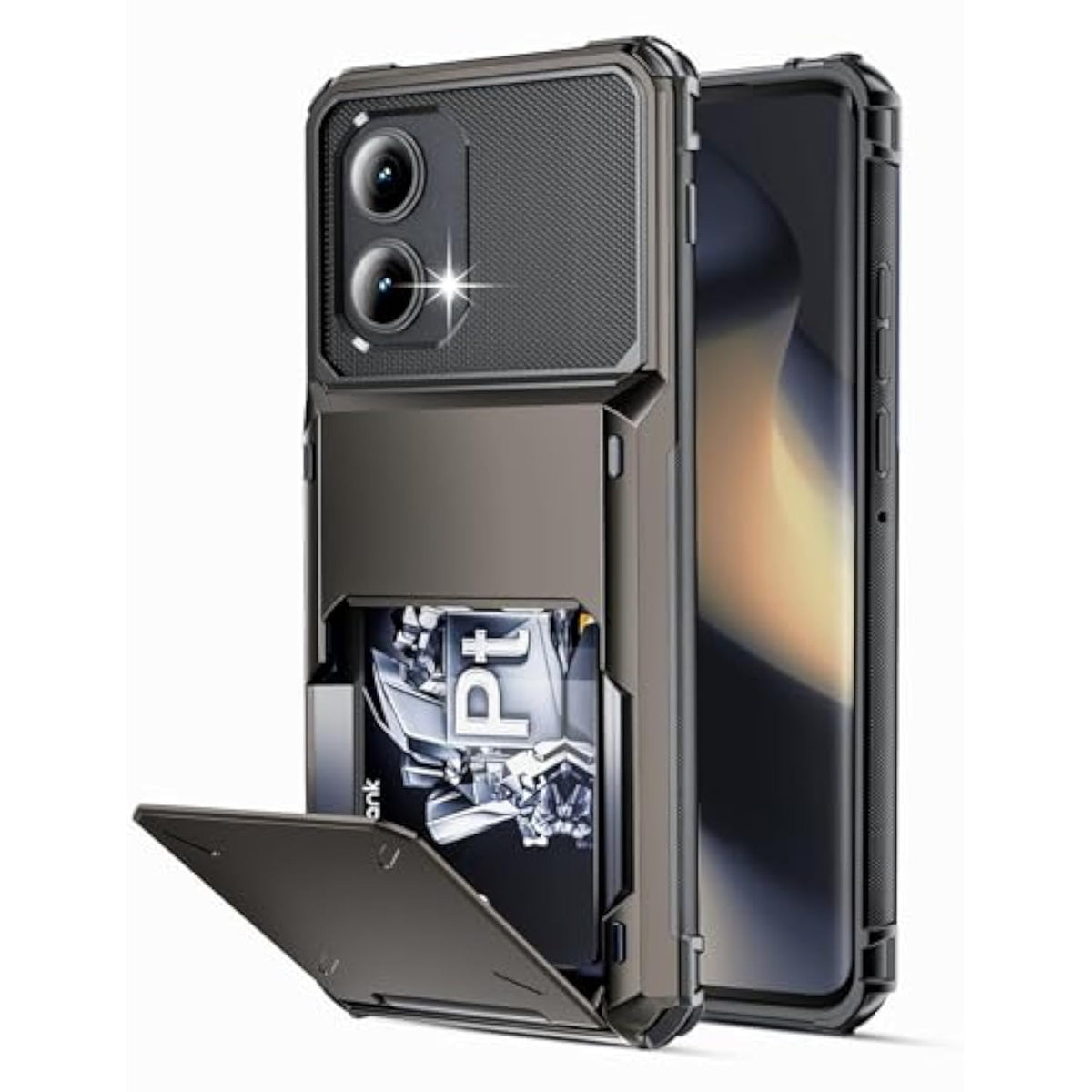 For Motorola Edge 2024 Case Wallet 5 Credit Card Holder Slot Flip Cover Anti-Slip Wallet Case Back Pocket Dual Layer Protective Hard Shell Tpu Rubber Bumper For Moto Edge 2024 5G 6.6 Bronze