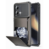 For Motorola Edge 2024 Case Wallet 5 Credit Card Holder Slot Flip Cover Anti-Slip Wallet Case Back Pocket Dual Layer Protective Hard Shell Tpu Rubber Bumper For Moto Edge 2024 5G 6.6 Bronze