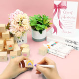 97 Pcs Pink Bow Baby Shower Games Sign Kit,Pink Bow Party Decoration,Including Game Sign 72 Diy Blank Wooden Block 24 Pen To Draw Your Idea For Baby Shower Party Game Gender Reveal Party